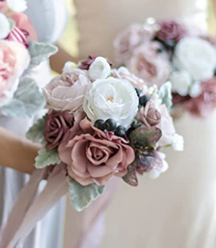 Dusty Rose & Mauve 7" Bridesmaid Bouquet