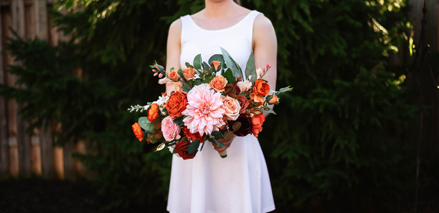 Sunset Terracotta 15" Bridal Bouquet