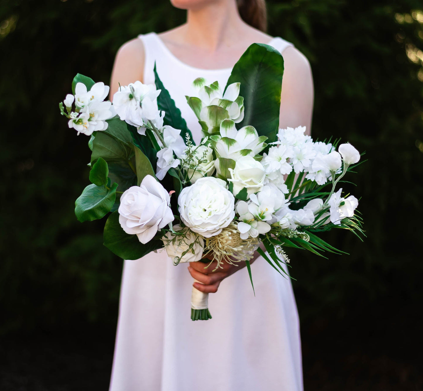 Tropical White 15" Bridal Bouquet