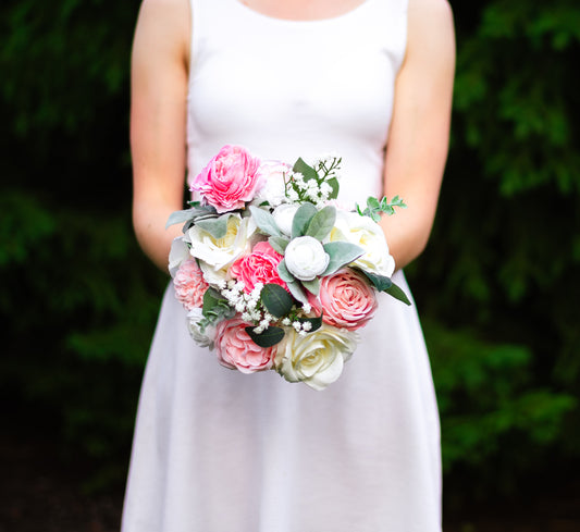 Blush & White Bridesmaid Bouquet