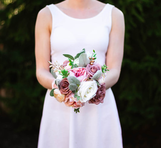 Dusty Pink 7" Bridesmaid Bouquet