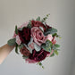 Cinnamon Rose & Burgundy 11" Bridal Bouquet