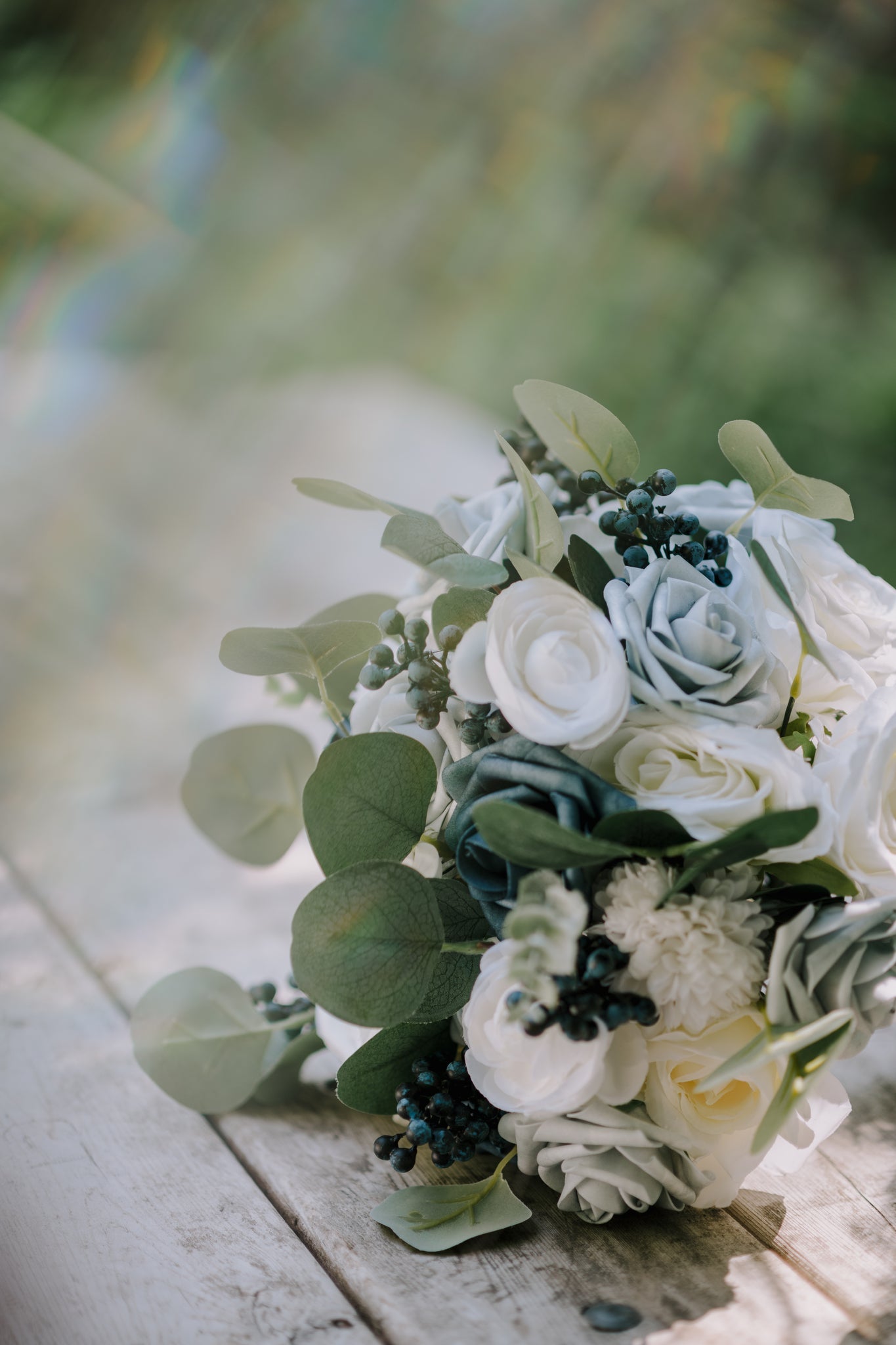 Dusty Blue 11" Bridal Bouquet