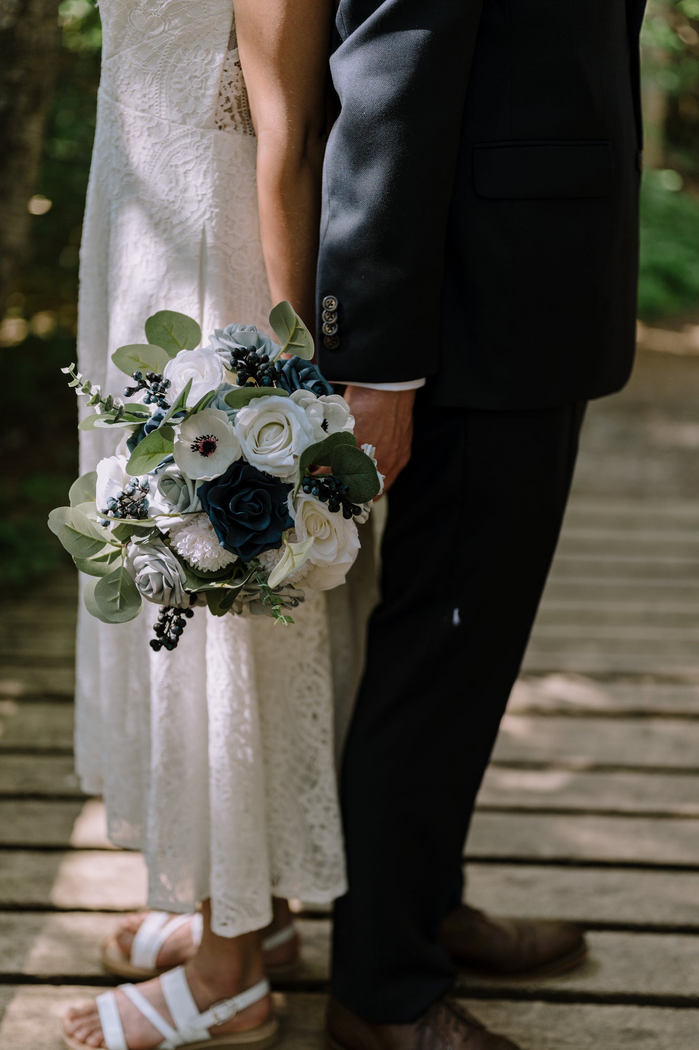 Dusty Blue 11" Bridal Bouquet