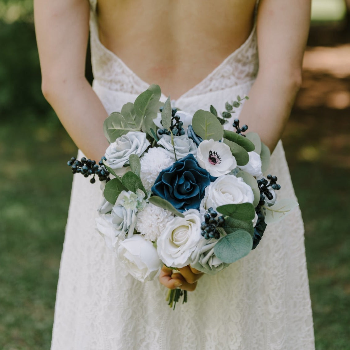 Dusty Blue 11" Bridal Bouquet