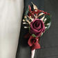 Cinnamon Rose & Burgundy Groom Boutonniere