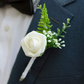 Garden Blush Boutonniere (White)