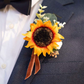 Sunflower & Burgundy Boutonniere