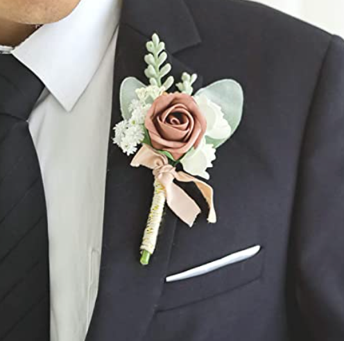 Dusty Rose & Mauve Boutonniere