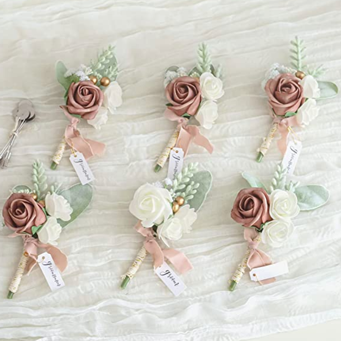 Dusty Rose & Mauve Boutonniere