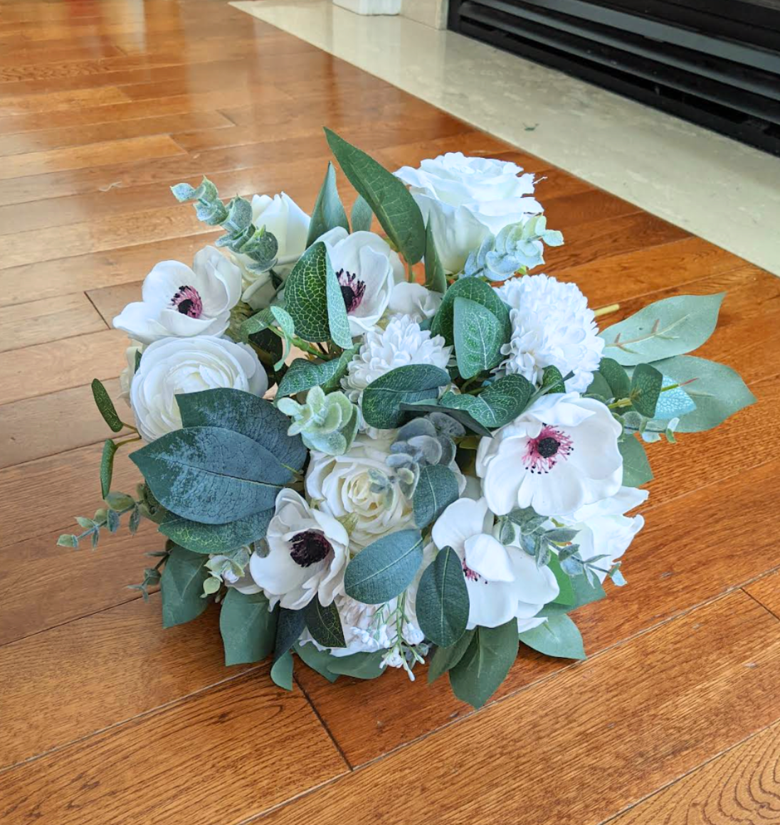 White Anemone Bridal Bouquet