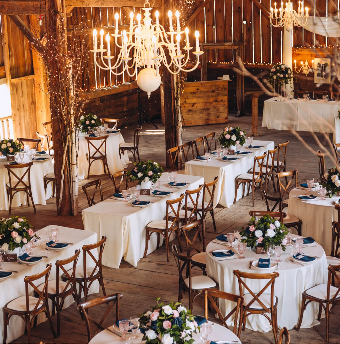 Dusty Rose & Navy Centerpiece
