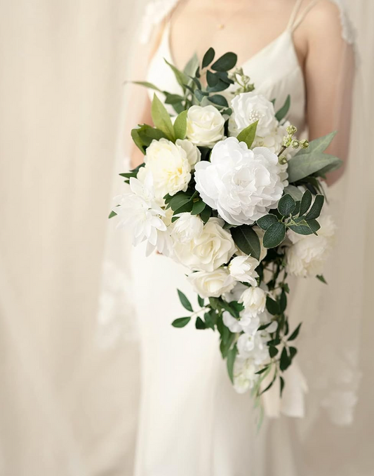 Classic White Cascading Bridal Bouquet