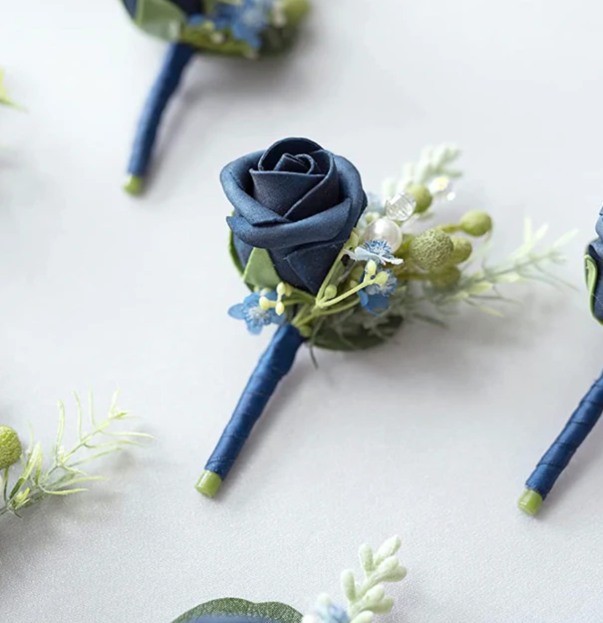 Burgundy & Navy Blue Boutonniere (Navy Blue)