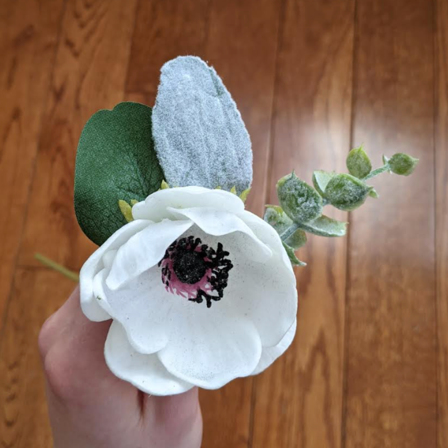Cream & Anemone Boutonniere