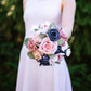 Dusty Rose & Navy 7" Bridesmaid Bouquet