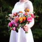 Coral Pink & Orange Garden Bridal Bouquet