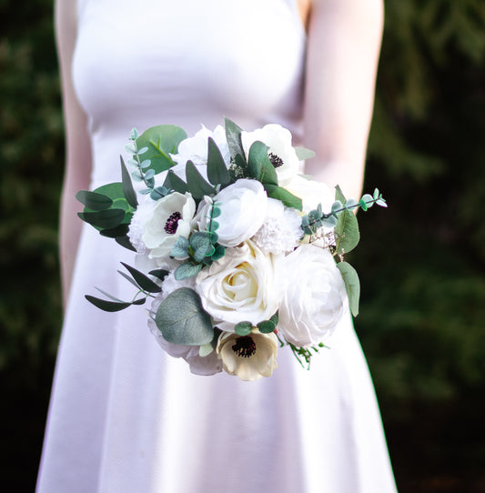 White Anemone Bridesmaid Bouquet