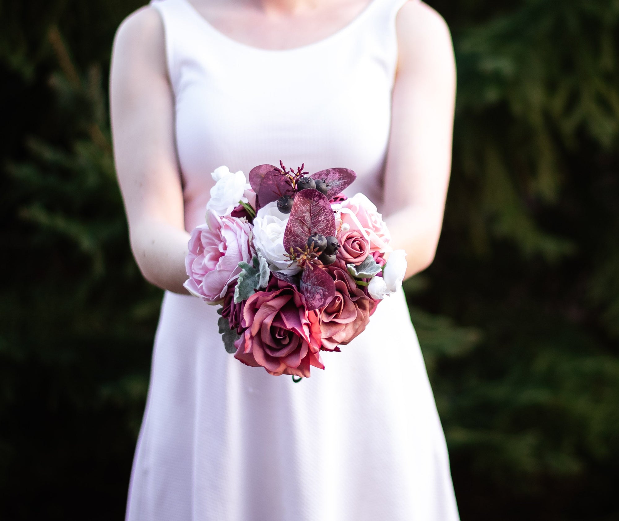 Dusty Rose & Mauve 7" Bridesmaid Bouquet