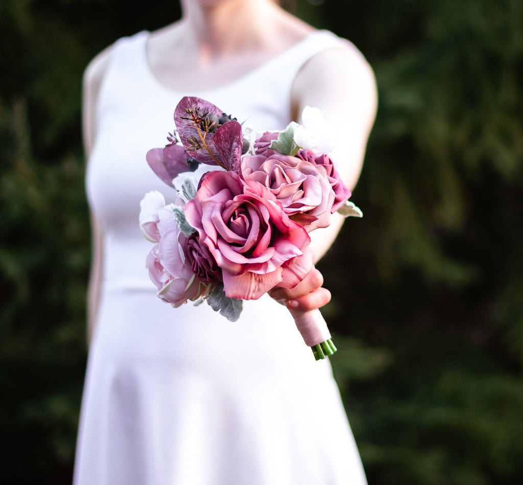 Dusty Rose & Mauve 7" Bridesmaid Bouquet
