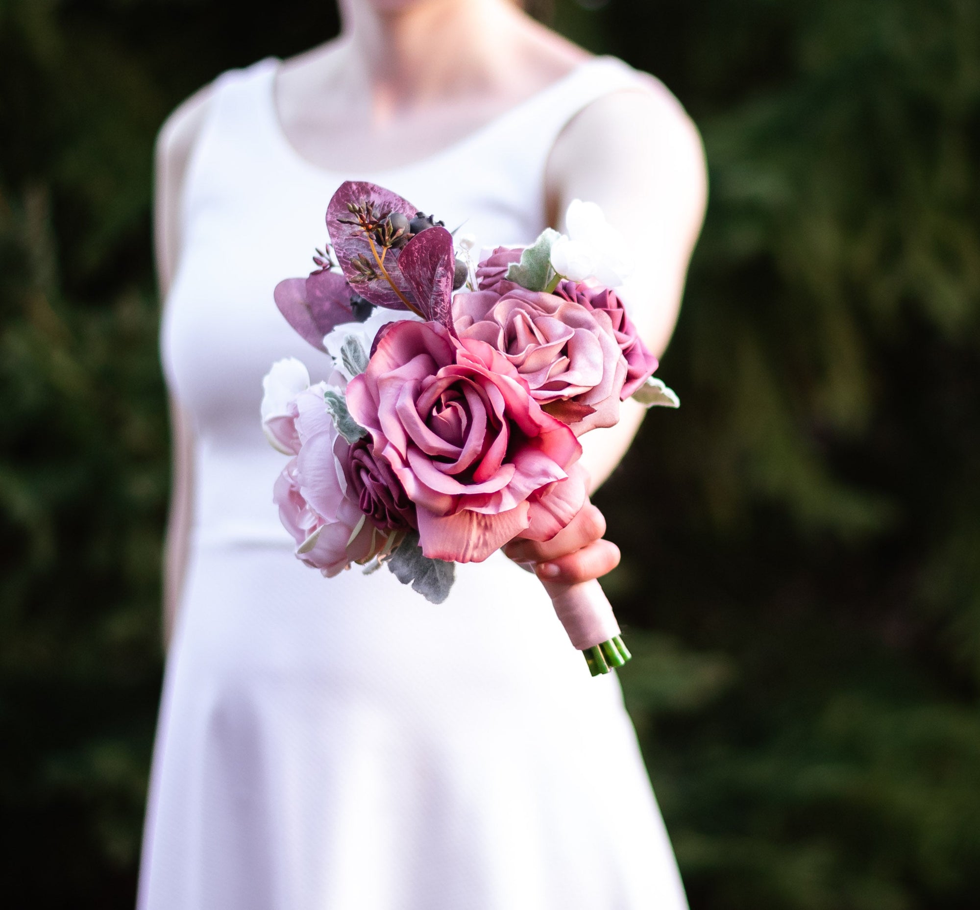 Dusty Rose & Mauve 7" Bridesmaid Bouquet