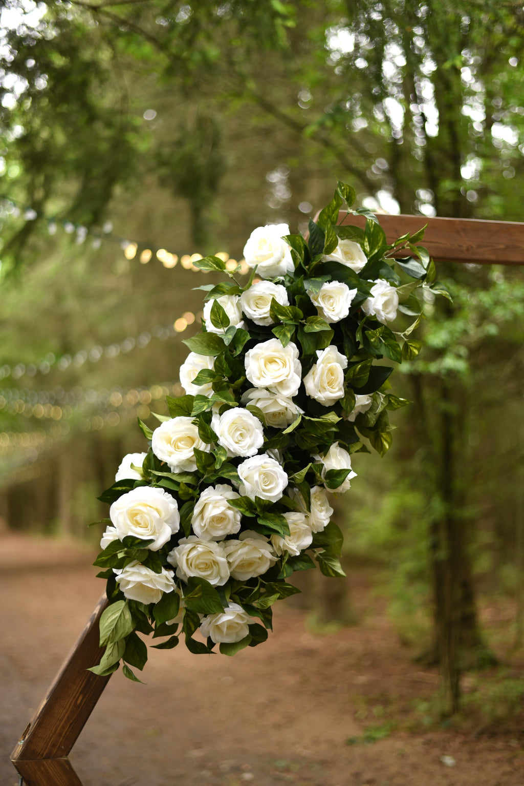 Wooden Hexagon Arch (7') (Flowers Not Included)
