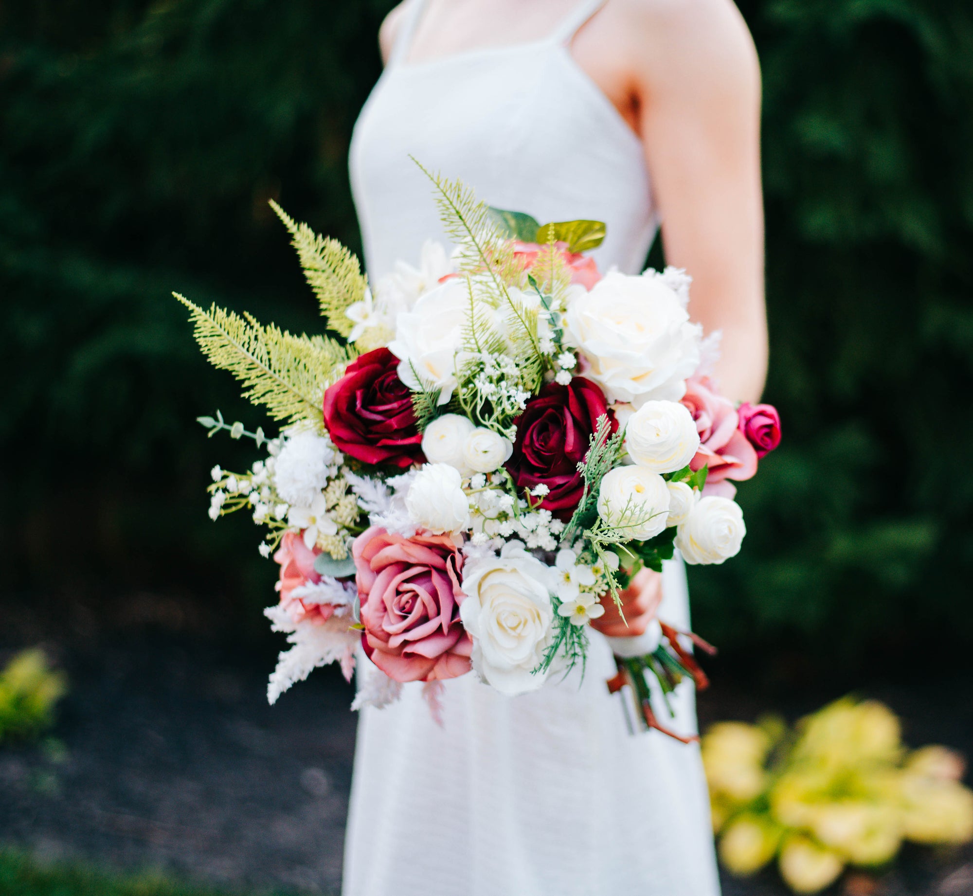 Burgundy & Dusty Pink Bridal Bouquet