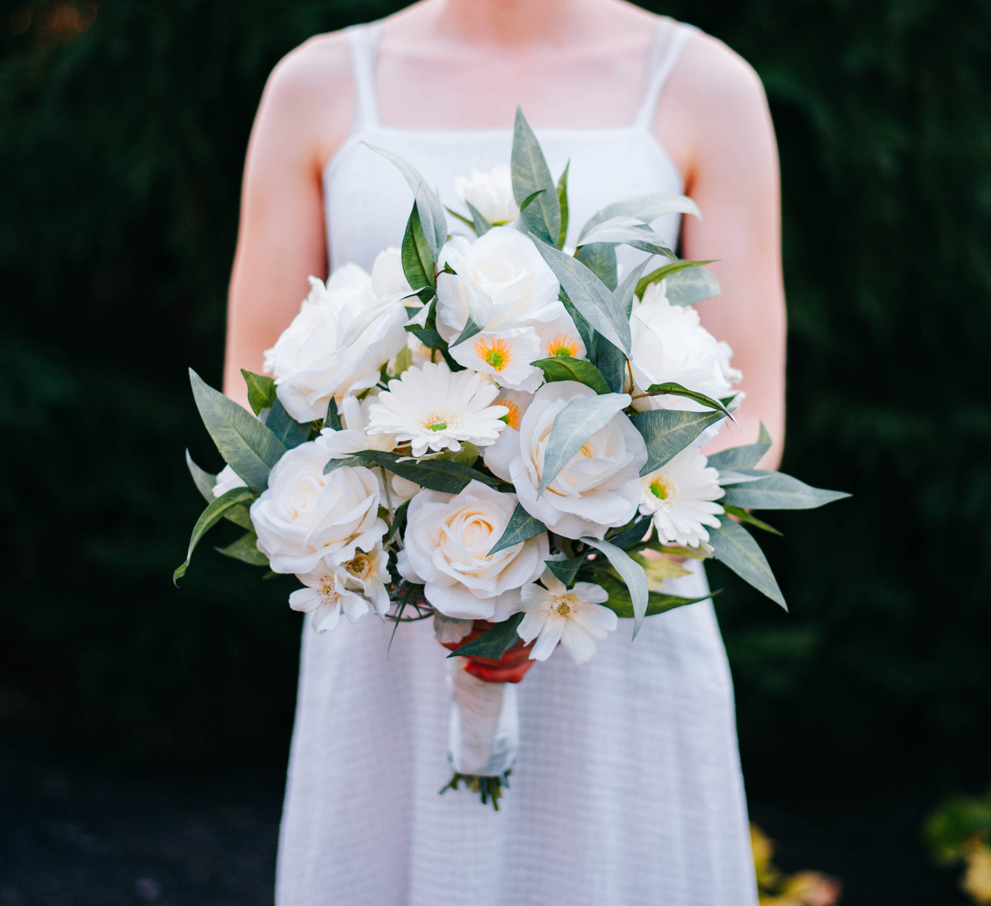 White Gerbera Daisy Bridal Bouquet
