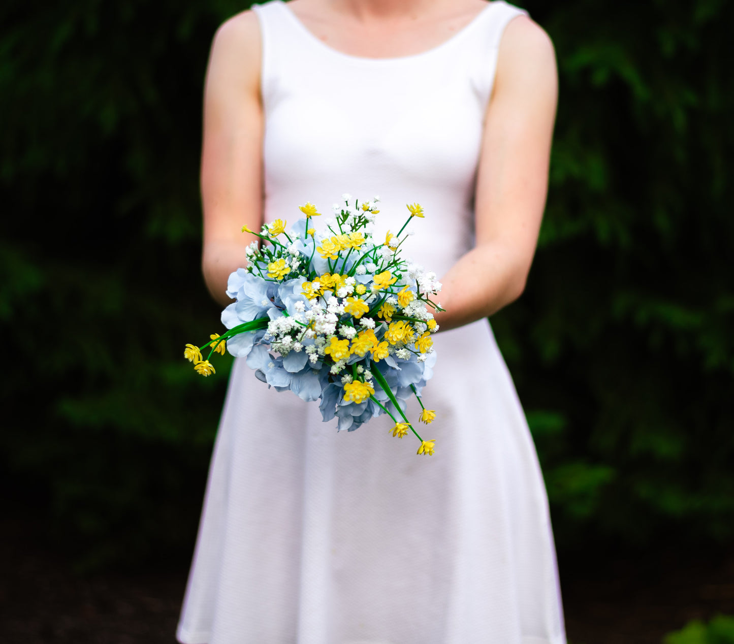 Blue & Yellow Bridesmaid Bouquet
