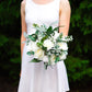 White & Sage 11" Bridal Bouquet