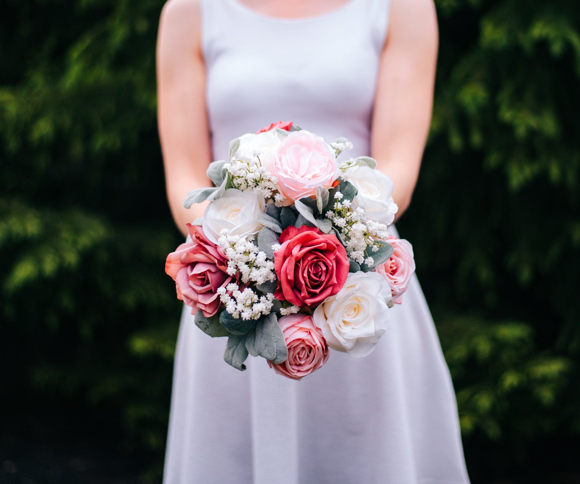 Dusty Rose & Lamb's Ear Bridesmaid Bouquet