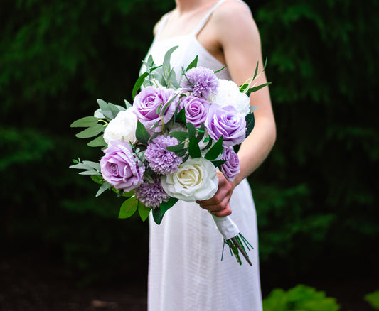 Lilac & Cream Garden Bridal Bouquet