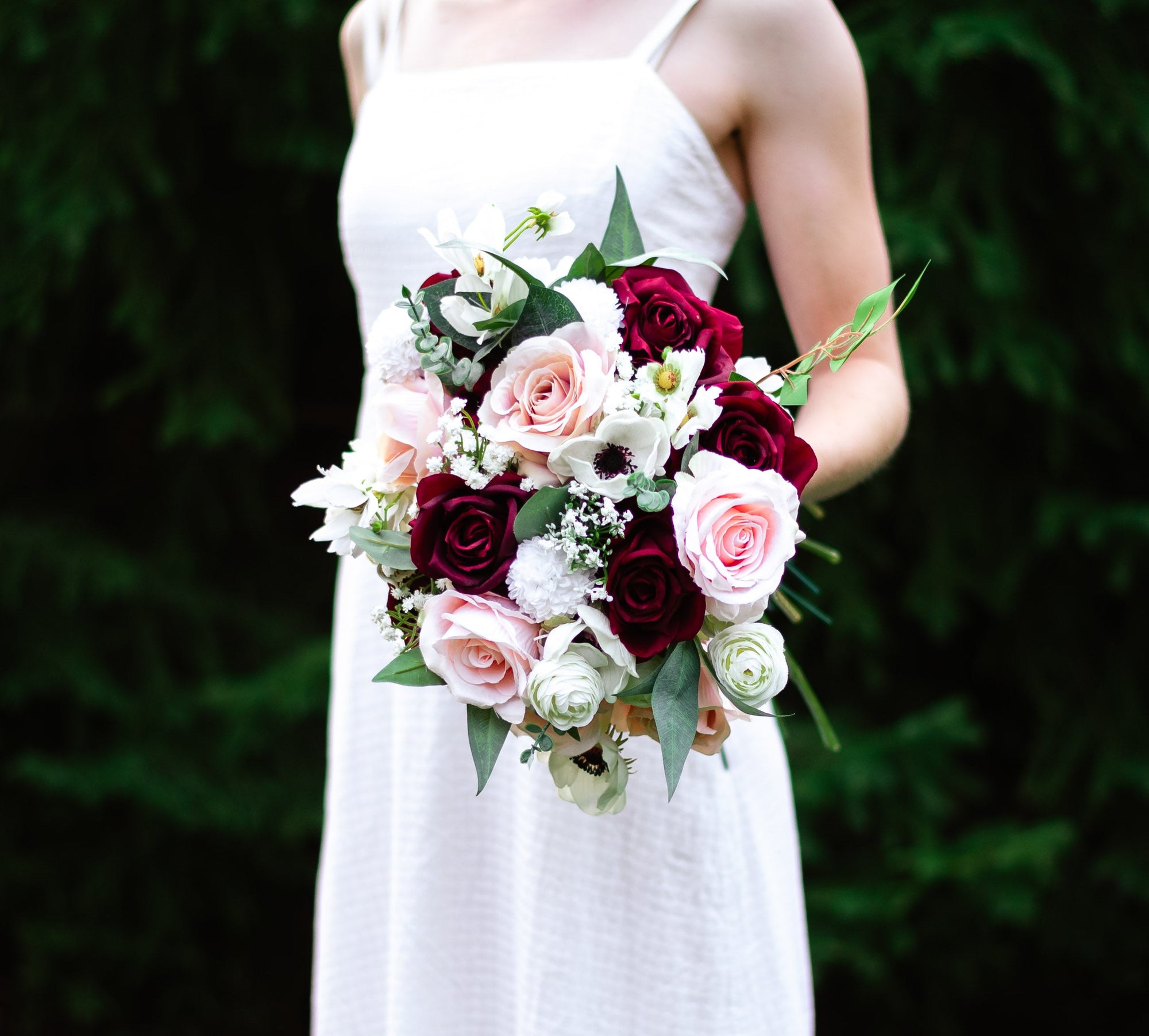 Blush & Burgundy Bridal Bouquet
