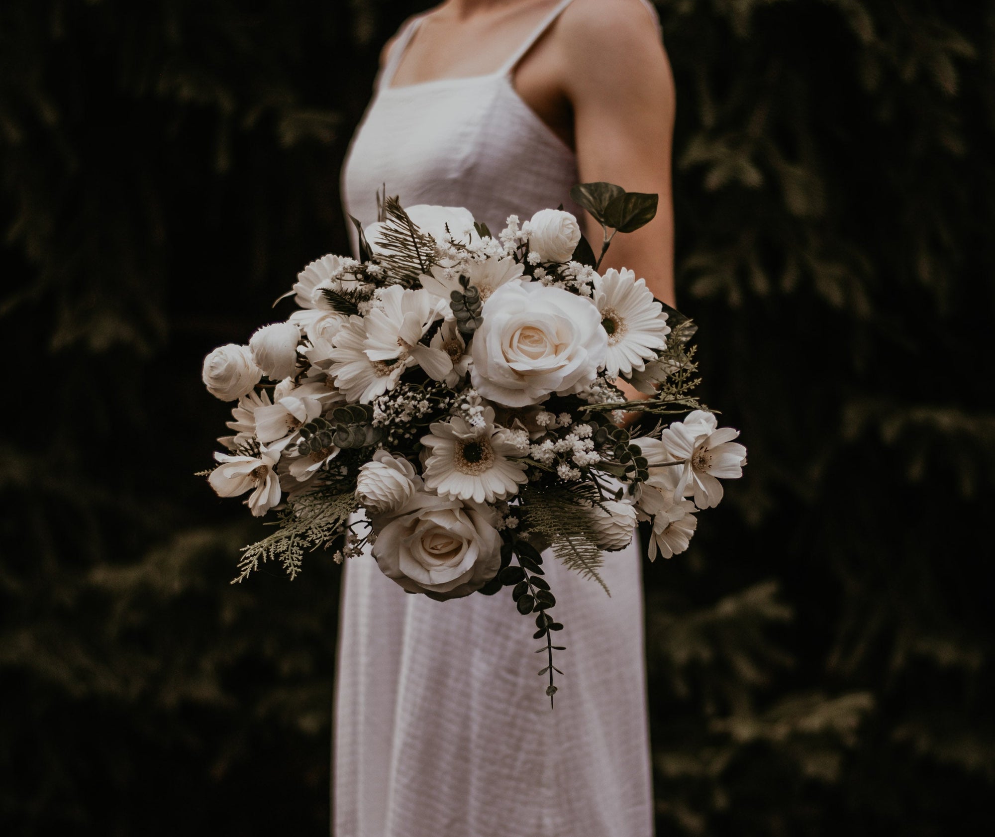 White Daisy & Rose Bridal Bouquet