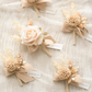 White & Gold Groom Boutonniere