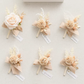 White & Gold Groom Boutonniere