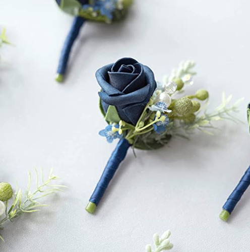 Dusty Rose & Navy Boutonniere
