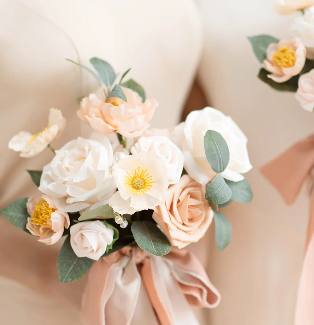 Delicate Peach Bridesmaid Bouquet