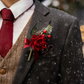 Christmas Red Groom Boutonniere