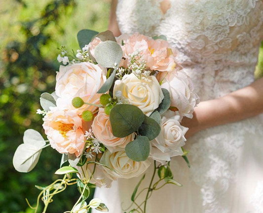 Delicate Peach 12" Bridal Bouquet