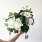 White & Emerald 7" Bridesmaid Bouquet
