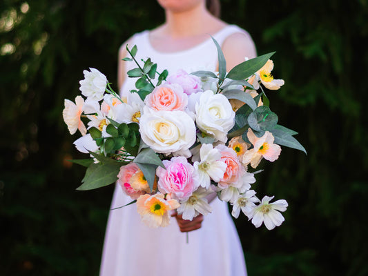 Peach Wildflower Bridal Bouquet