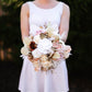 White & Gold 11" Bridal Bouquet