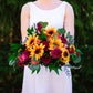 Sunflower & Burgundy 15" Bridal Bouquet